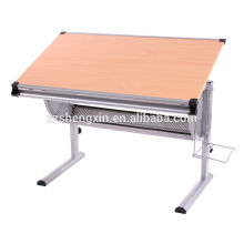 Metal Frame Wood Folding Drawing Desk Altura ajustável para venda